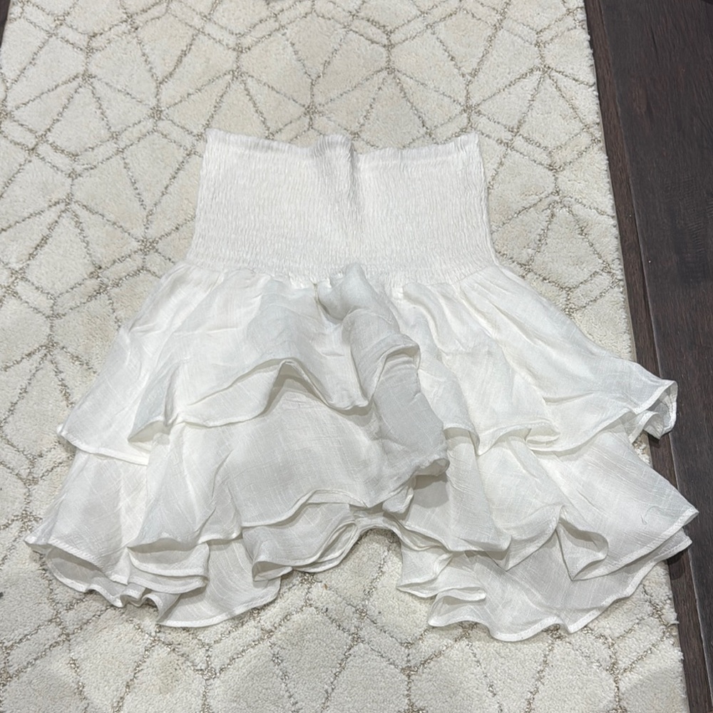 SHEIN White Ruffled Mini Skirt